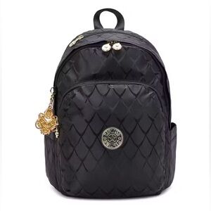 Kipling DELIA Black Dragon Scale Jacquard Lightweight Backpack Limited Edition